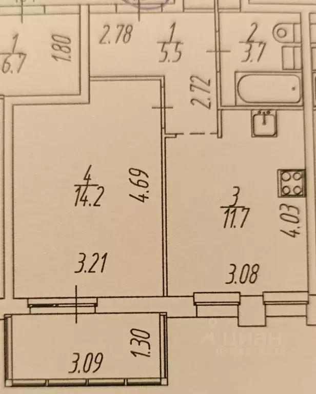 1-к кв. Пермский край, Пермь ул. Серебристая, 18 (35.0 м) - Фото 2