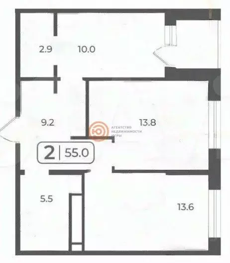 2-к кв. Тюменская область, Тюмень Дамбовская ул., 25к1 (55.3 м) - Фото 2