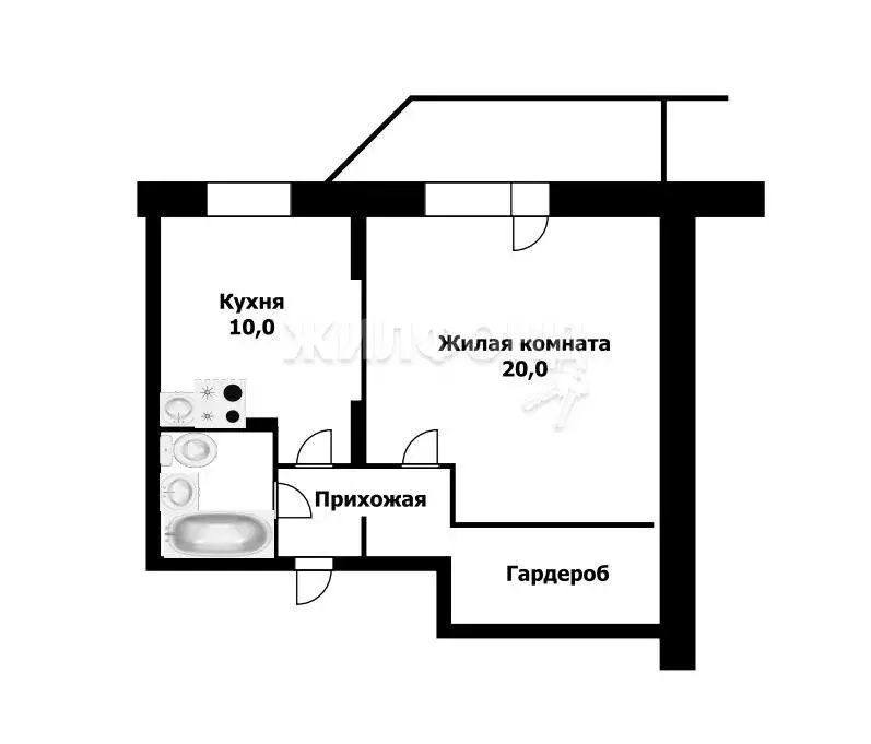 1-комнатная квартира: Новосибирск, Волховская улица, 31 (45.9 м) - Фото 0