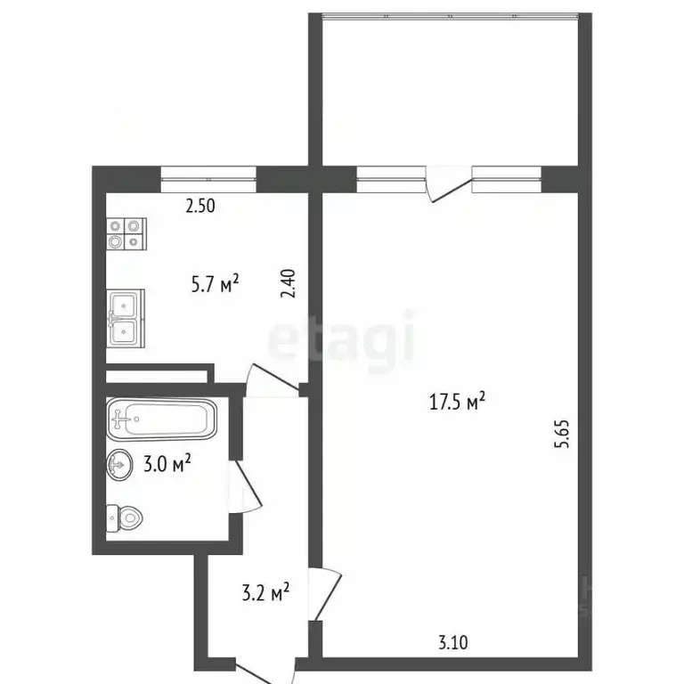 1-к кв. Крым, Алушта ул. Симферопольская (30.0 м) - Фото 2