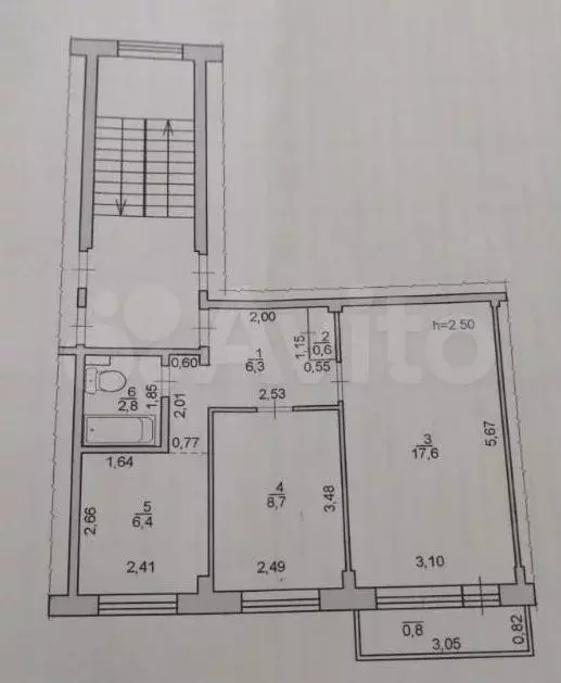 2-к. квартира, 42,4 м, 4/5 эт. - Фото 0