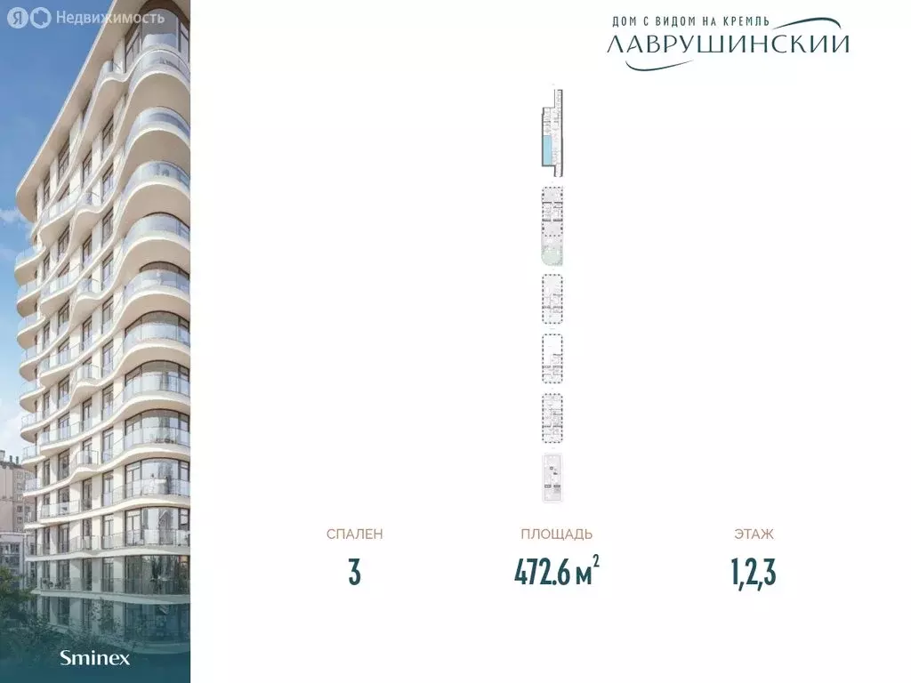 3-комнатная квартира: Москва, жилой комплекс Лаврушинский (472.6 м) - Фото 0