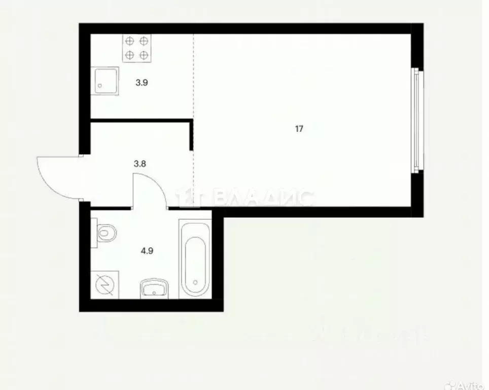 Студия Москва Барклая 6 жилой комплекс, к8 (30.0 м) - Фото 1