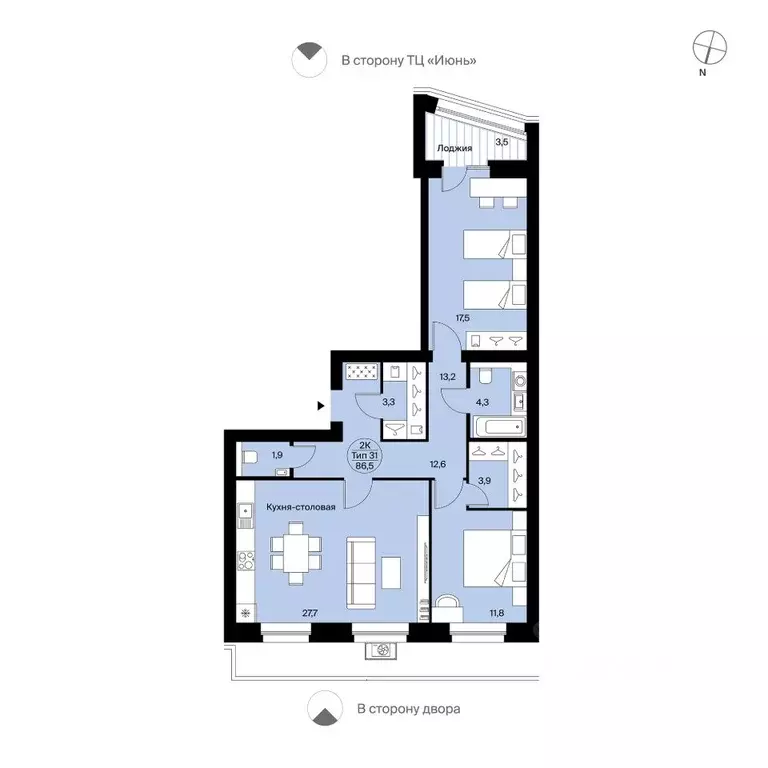 3-к кв. Коми, Сыктывкар Октябрьский просп., 137 (86.5 м) - Фото 2