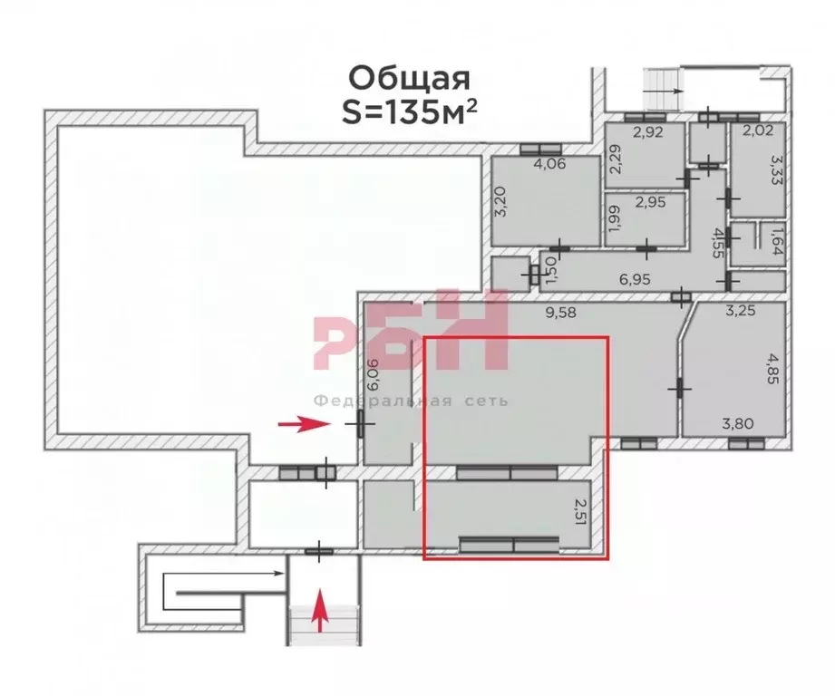 Торговая площадь в Тюменская область, Тюмень ул. Елизарова, 8 (42 м) - Фото 1