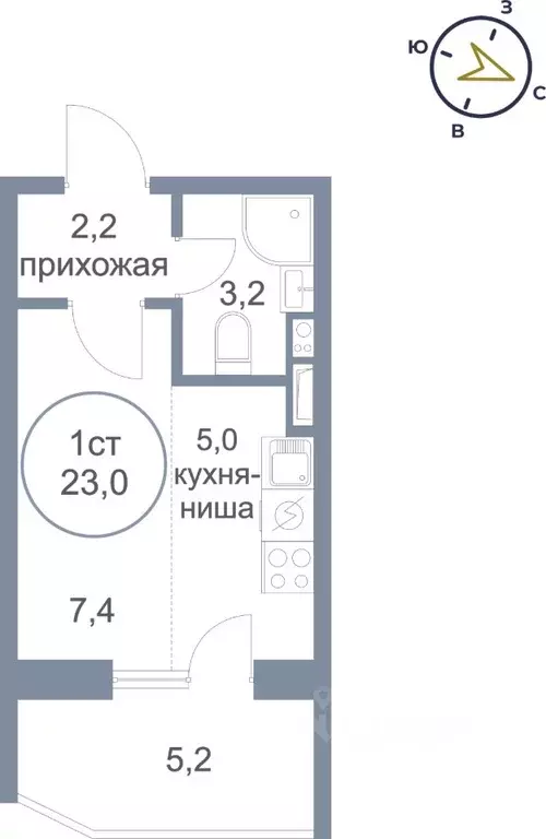 1-к кв. Ханты-Мансийский АО, Сургут пос. Гидростроитель, Голд Фиш ... - Фото 0