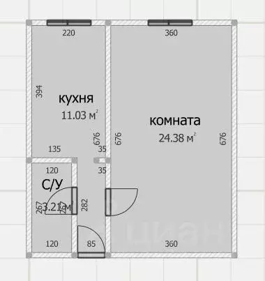 1-к кв. Кабардино-Балкария, Нальчик ул. 2-я Надречная (35.4 м) - Фото 1