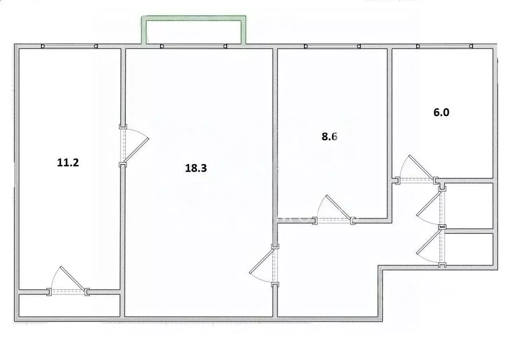 3-к кв. Санкт-Петербург Витебский просп., 21К1 (55.0 м) - Фото 2