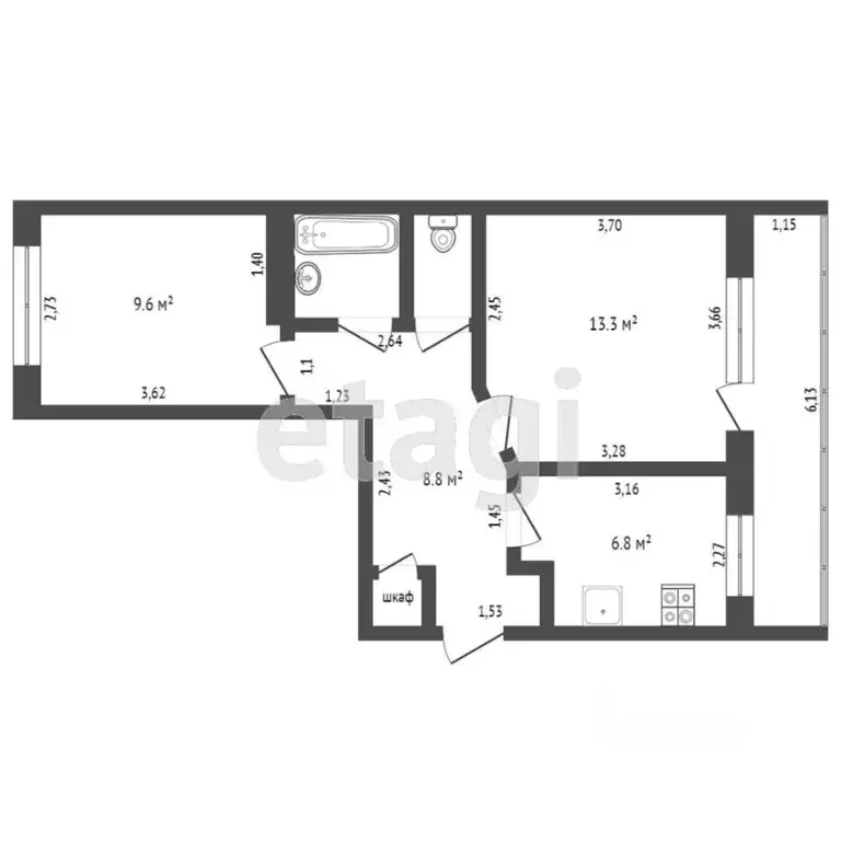 2-к кв. Свердловская область, Талицкий муниципальный округ, пос. ... - Фото 2
