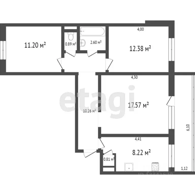3-к кв. Ульяновская область, Ульяновск ул. Ульяны Громовой, 6 (64.8 м) - Фото 1