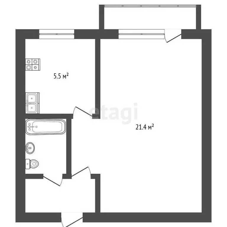 1-комнатная квартира: Москва, бульвар Маршала Рокоссовского, 7к3 (32 ... - Фото 0