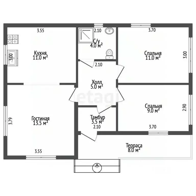 Дом в Калужская область, Калуга ул. Берестяная (65 м) - Фото 2