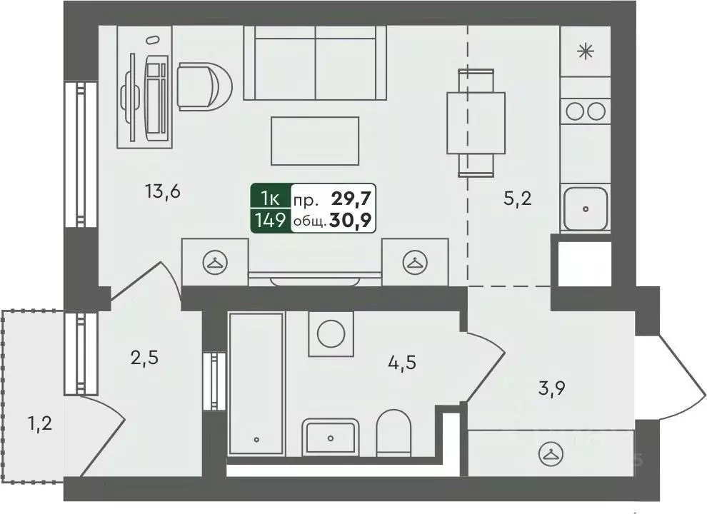Студия Тюменская область, Тюменский муниципальный округ, с. Ембаево ... - Фото 1