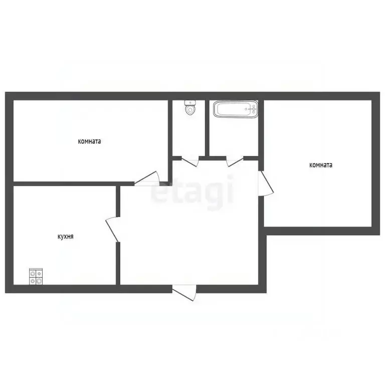 2-к кв. Челябинская область, Кыштым ул. Карла Либкнехта, 129 (52.0 м) - Фото 1