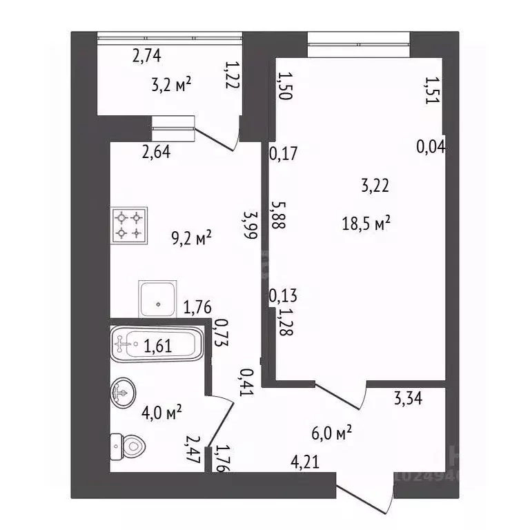 1-к кв. Башкортостан, Уфа ул. Глумилинская, 6 (39.2 м) - Фото 1