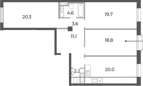 3-к кв. Санкт-Петербург Петровский просп., 9к2 (101.1 м) - Фото 0