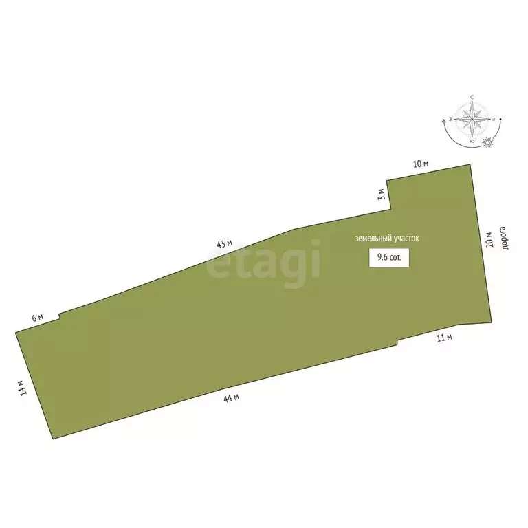Участок в Тюмень, посёлок Букино, Оренбургская улица (9.6 м) - Фото 0