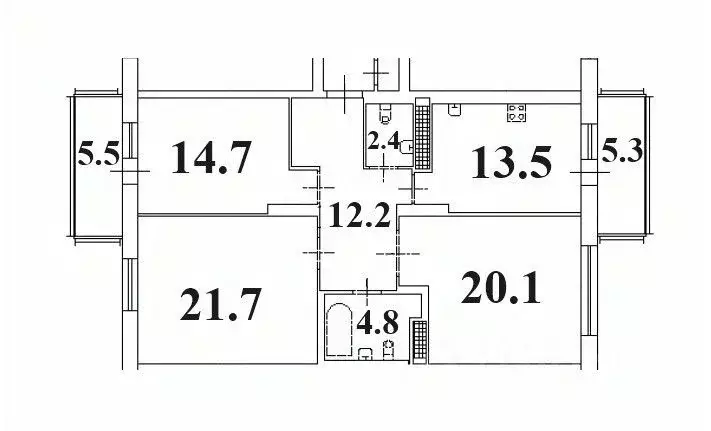 3-к кв. Санкт-Петербург Петергофское ш., 45 (89.4 м) - Фото 2