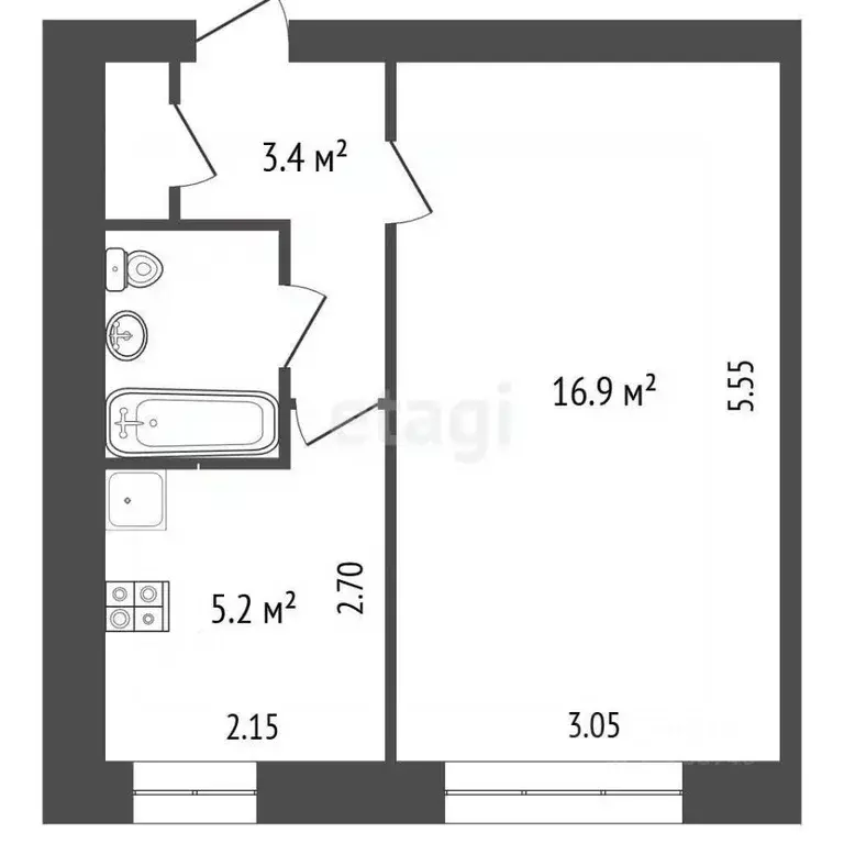 1-к кв. Орловская область, Орел Молодогвардейский пер., 4 (32.0 м) - Фото 1