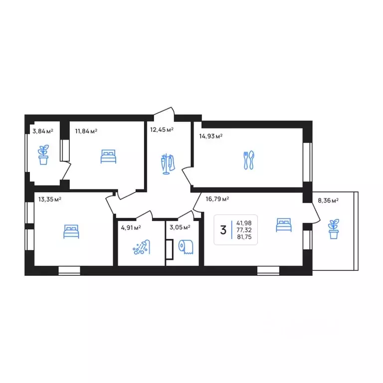 3-к кв. Липецкая область, Липецк Авторский жилрайон,  (81.75 м) - Фото 1