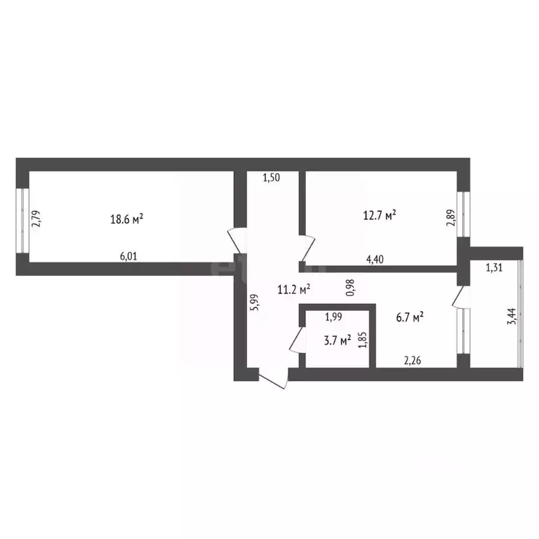 2-к кв. Амурская область, Благовещенск Октябрьская ул., 213/1 (53.0 м) - Фото 2