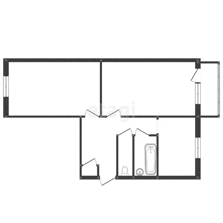 2-комнатная квартира: Кострома, улица Сутырина, 23 (48 м) - Фото 1