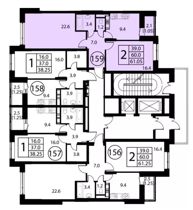 2-к кв. Московская область, Домодедово Авиационный мкр, ул. ... - Фото 2