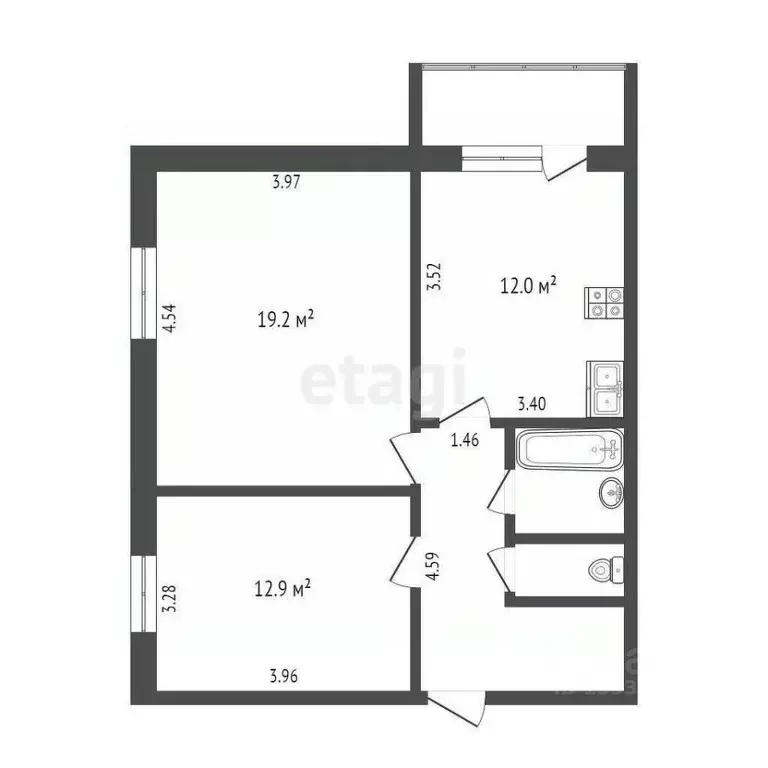 2-к кв. Тюменская область, Тюмень ул. Ватутина, 79к1 (58.6 м) - Фото 1