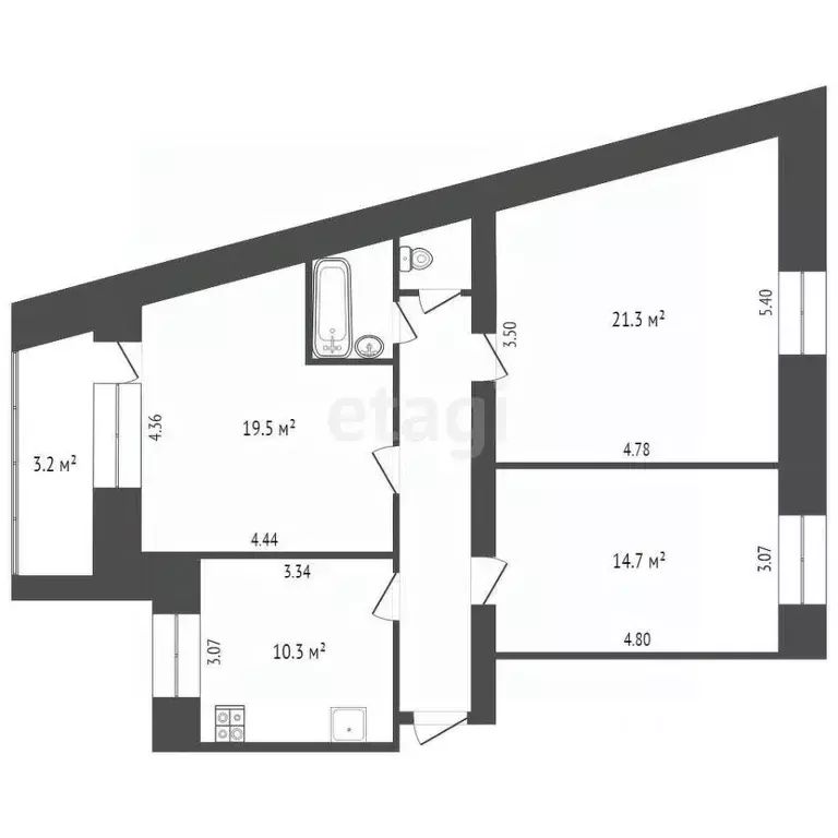 3-к кв. Ханты-Мансийский АО, Сургут просп. Ленина, 38 (79.5 м) - Фото 1