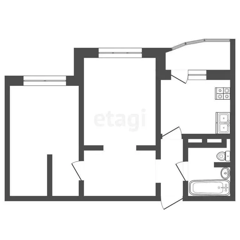2-комнатная квартира: Тюмень, улица Федюнинского, 60к1 (58.9 м) - Фото 1