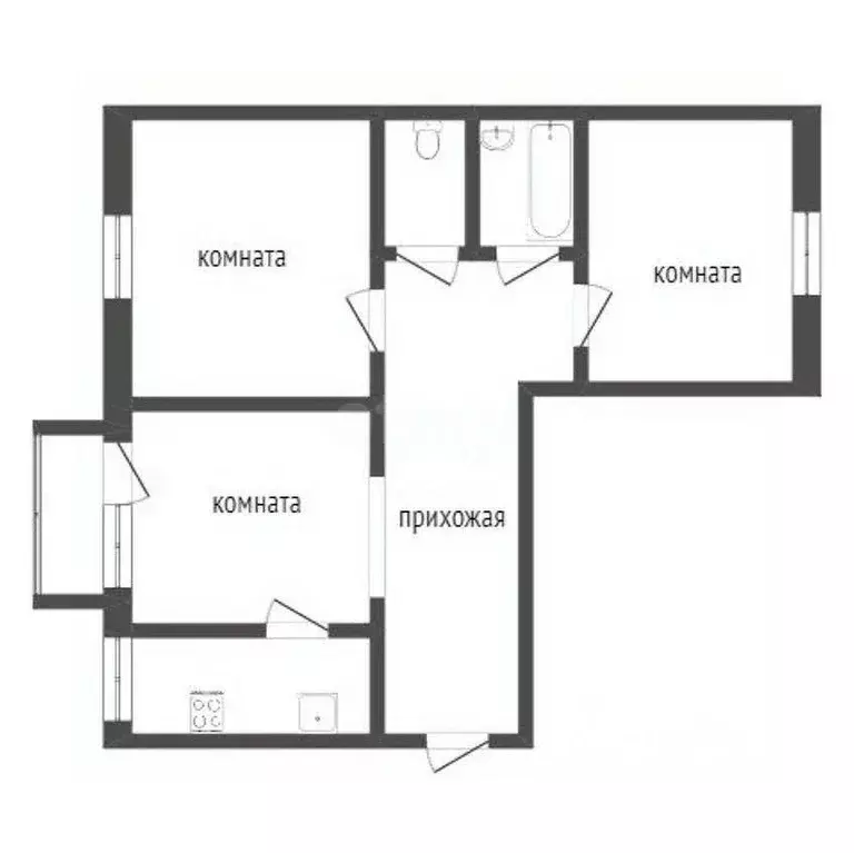 3-к кв. Бурятия, Улан-Удэ ул. Мокрова, 19 (59.0 м) - Фото 0