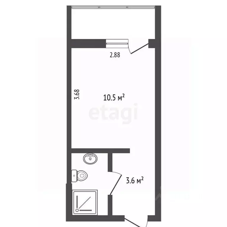 2-к кв. Севастополь пос. Любимовка, ул. Южногородская, 36к14 (32.6 м) - Фото 2
