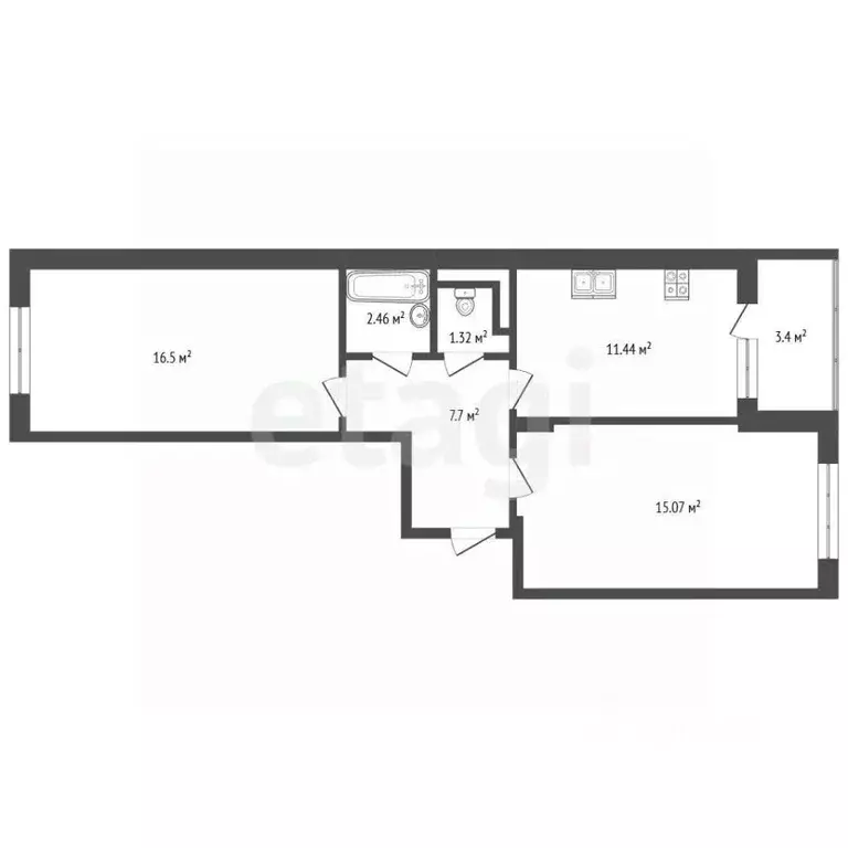 2-к кв. Московская область, Люберцы ул. Весенняя, 14 (56.19 м) - Фото 1