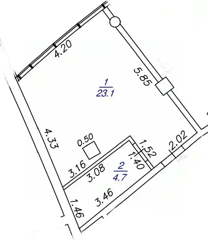 Студия Краснодарский край, Геленджик Крымская ул., 3к4 (27.8 м) - Фото 2