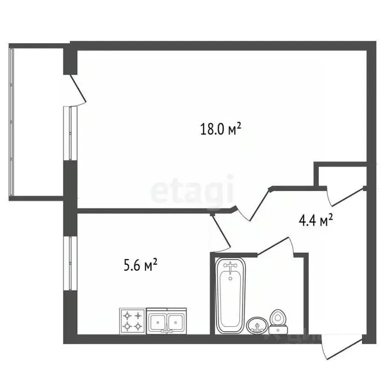 1-к кв. Санкт-Петербург, Санкт-Петербург, Колпино Павловская ул., 84 ... - Фото 1