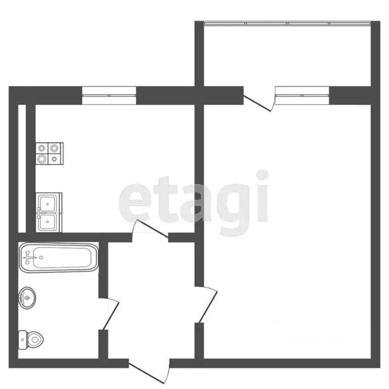 1-к кв. Ростовская область, Ростов-на-Дону ул. Еременко, 85/1 (25.0 м) - Фото 1