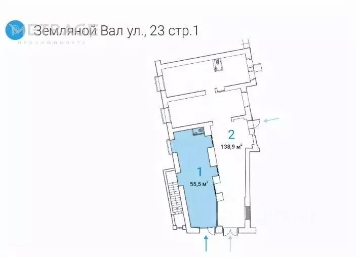 Помещение свободного назначения в Москва ул. Земляной Вал, 23С1 (56 м) - Фото 1