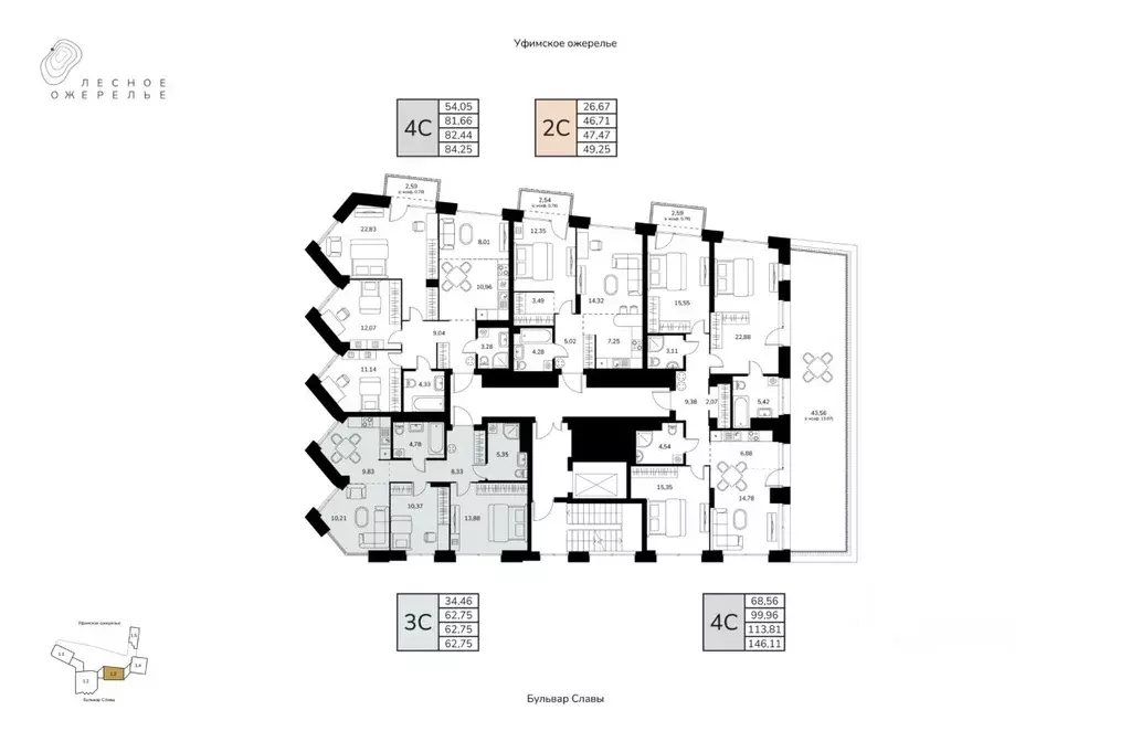 3-к кв. Башкортостан, Уфа ул. Чудинова (62.75 м) - Фото 2