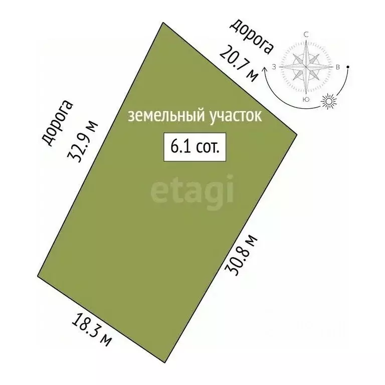 Участок в Крым, Симферопольский район, с. Мирное  (6.14 сот.) - Фото 1