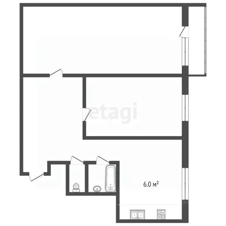 2-к кв. Московская область, Долгопрудный Лихачевское ш., 31 (42.0 м) - Фото 1