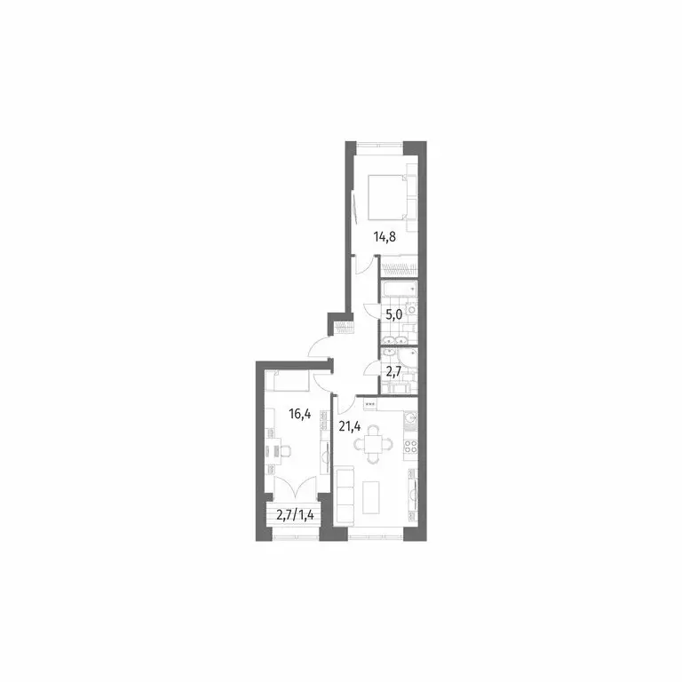 2-комнатная квартира: Санкт-Петербург, улица Академика Константинова, ... - Фото 1