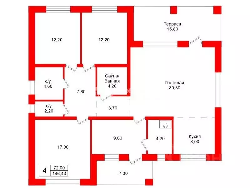 Дом, 146.4 м - Фото 2