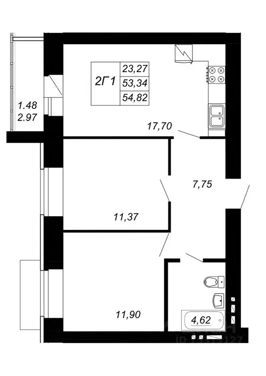 2-к кв. Татарстан, Зеленодольский район, Осиновское с/пос, с. Осиново ... - Фото 1