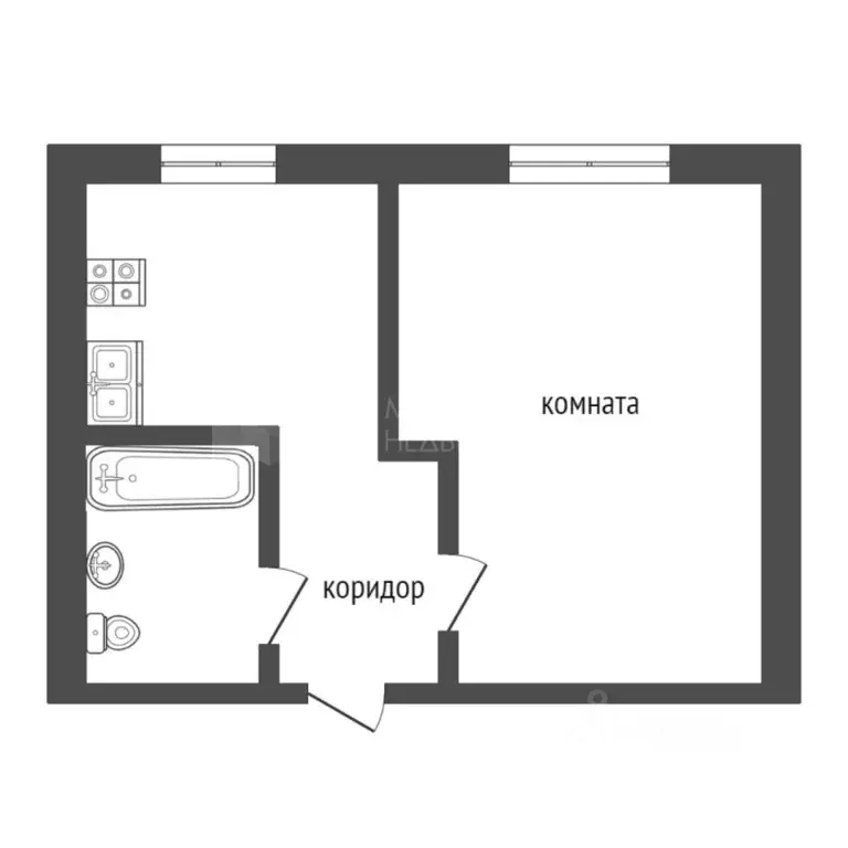 1-к кв. Тюменская область, Тюмень ул. Ватутина, 16 (30.0 м) - Фото 1