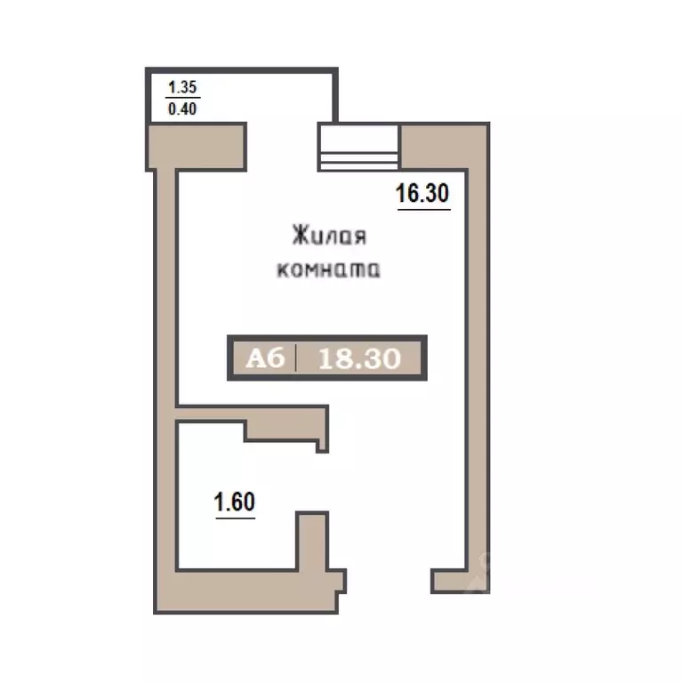 Студия Красноярский край, Красноярск Новая Базаиха мкр,  (18.3 м) - Фото 0