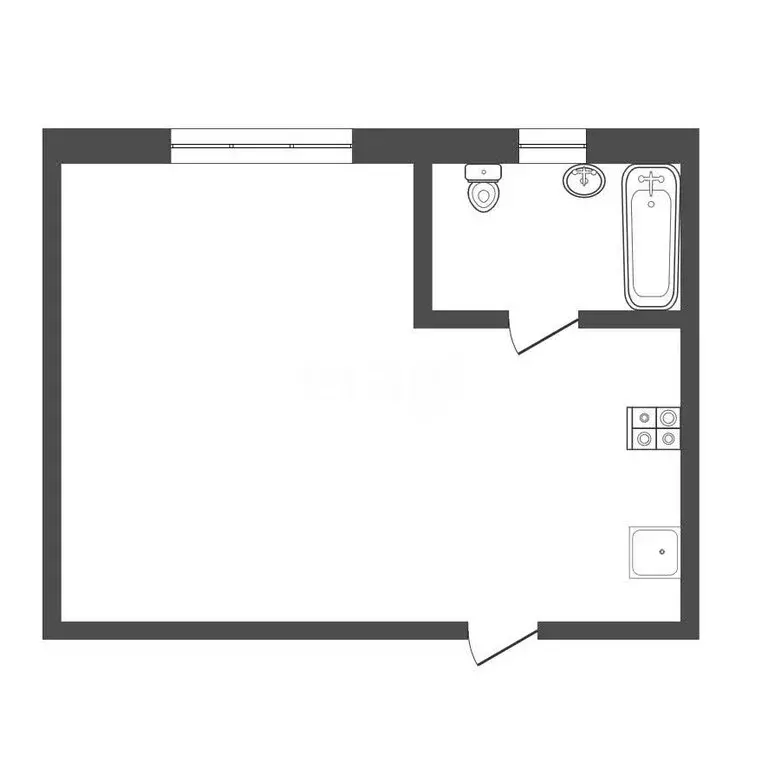 Квартира-студия: посёлок Обидимо, Школьная улица, 4 (22 м) - Фото 1