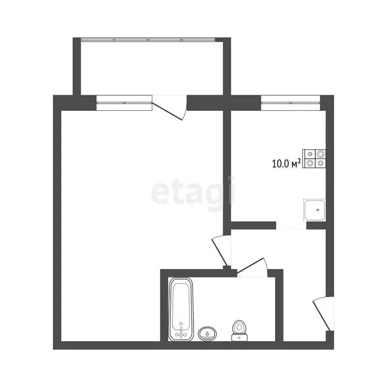 1-комнатная квартира: село Ярково, улица Мира, 7Б (28.2 м) - Фото 1