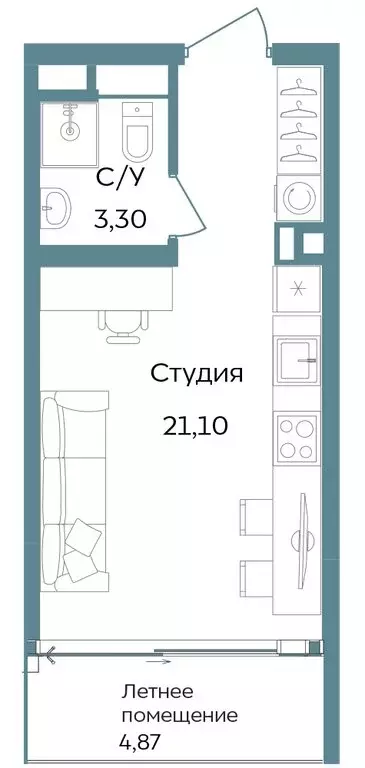 Квартира-студия: Республика Крым, Саки, курортный кластер Темпо (29.27 ... - Фото 0