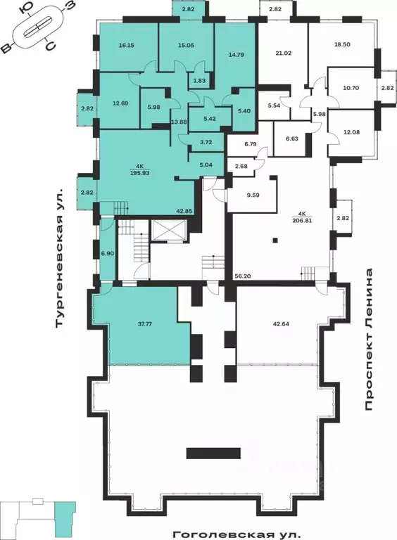 4-к кв. Тульская область, Тула Гоголевская ул., 43 (195.93 м) - Фото 1