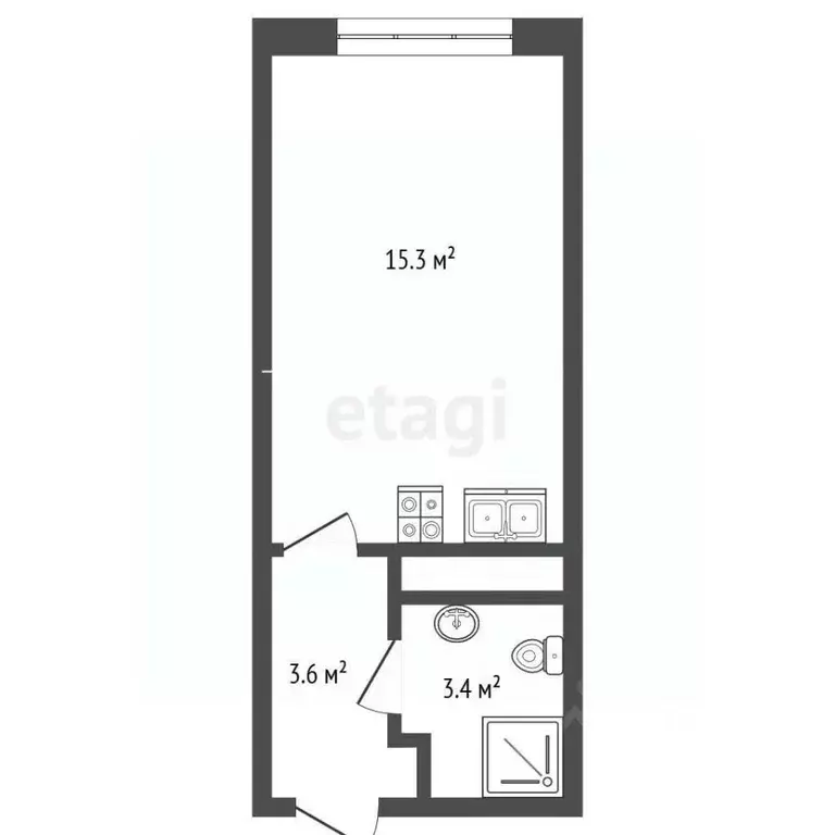 Студия Москва ул. Маргелова, 3к4 (22.3 м) - Фото 2